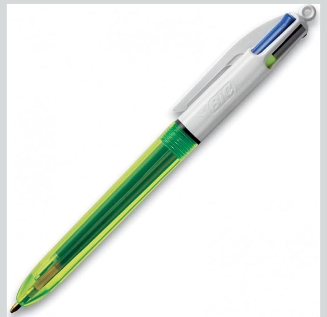Penna 4 colori bic fluo a scatto