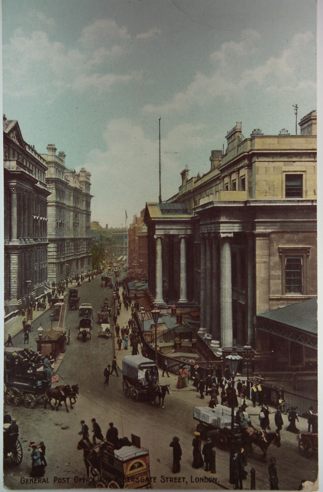 General Post Office &amp; Aldersgate Street , London, Posted 1910 Falcon Series postcard - Our Ref A219