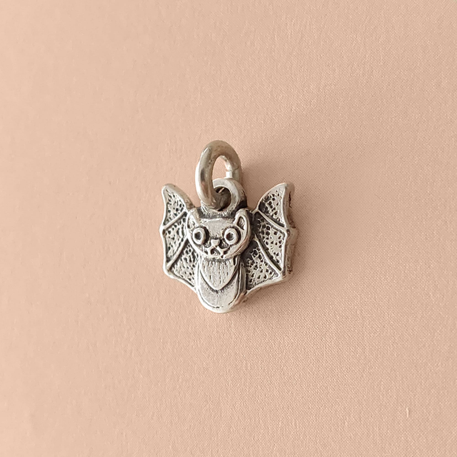 Handmade Bat Silver Charm  - Sterling Silver Bat Necklace - Silver Bat Pendant