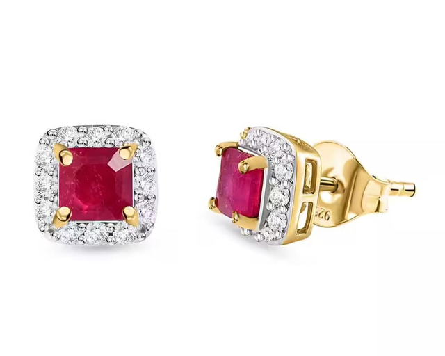 Natural African 2.50 Carat Rubies Stud Earrings.
