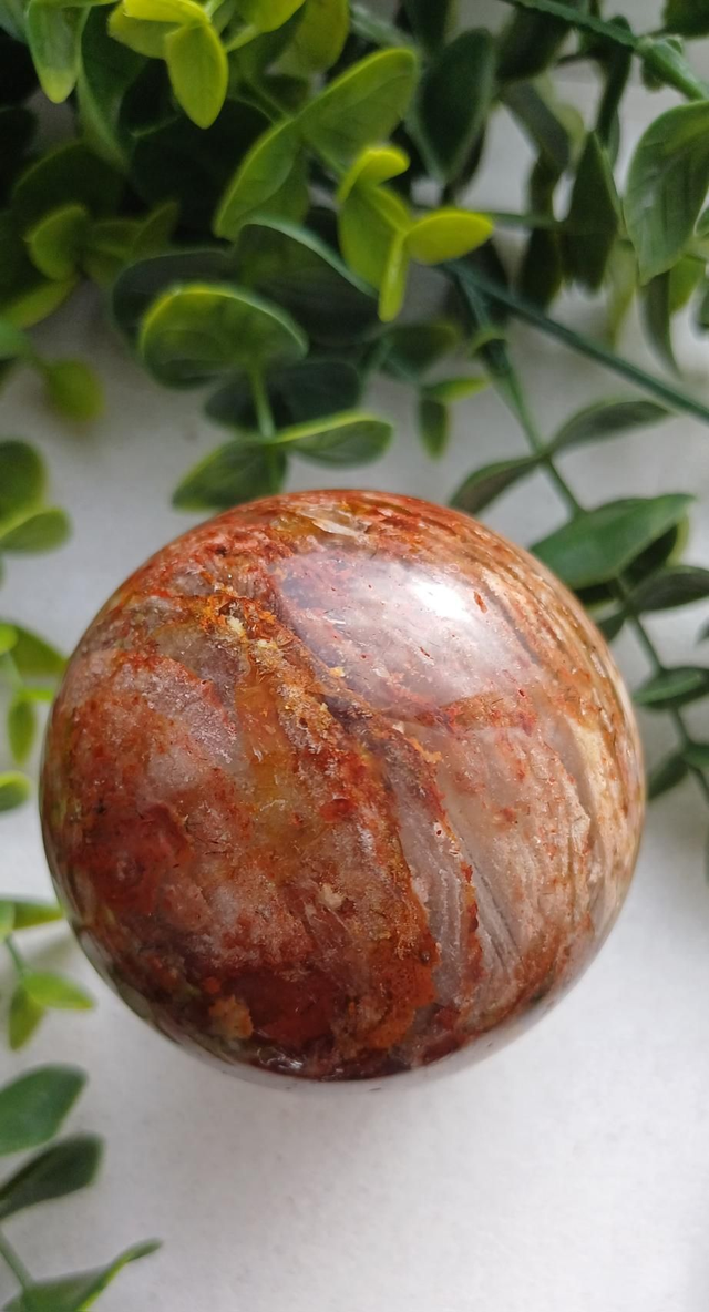 Red Thousand Layer Quartz with Black Rutile 218g
