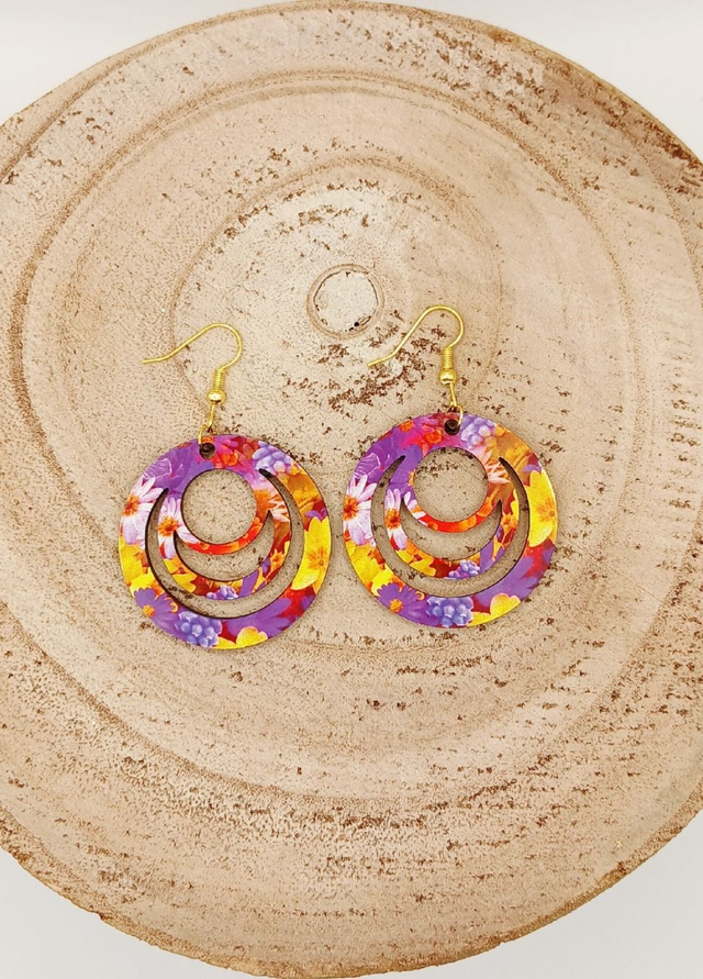 Boucle d&#039;oreilles Galaxy &quot;floral&quot;