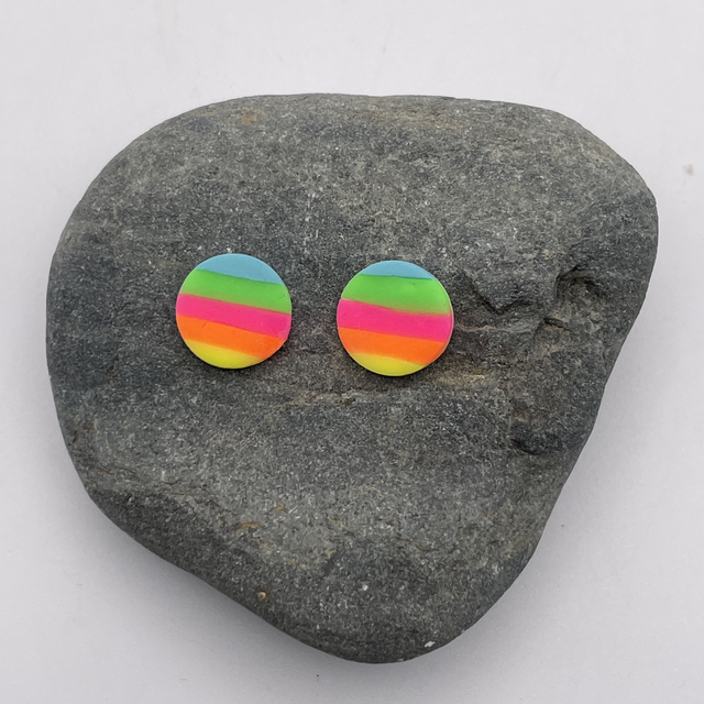 Bright rainbow studs