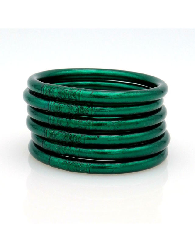 Jonc tibétain simple couleur vert sapin