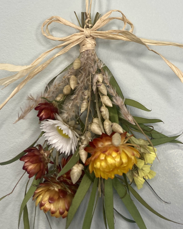 Christmas tree decoration - local dried flower mini swag