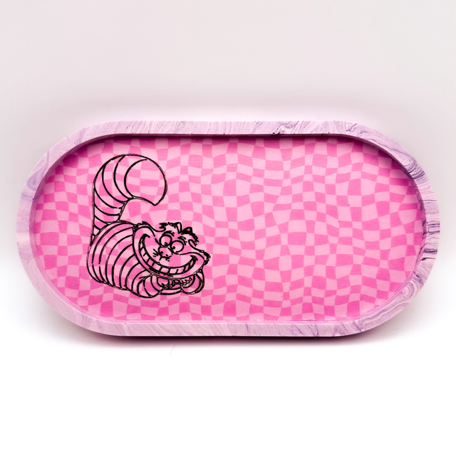 Plateau en jesmonite - inspiration Alice au Pays des Merveilles