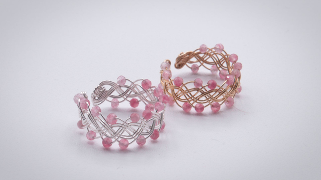 Bague ornée de tourmalines roses facettées