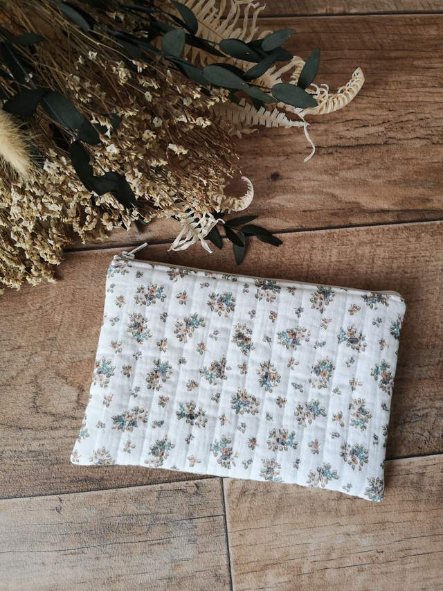 Pochette plate molletonnée - Pochette matelassée en gaze de coton
