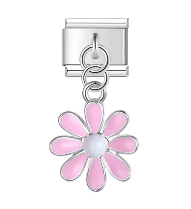 Charm Flor Rosa Colgante 