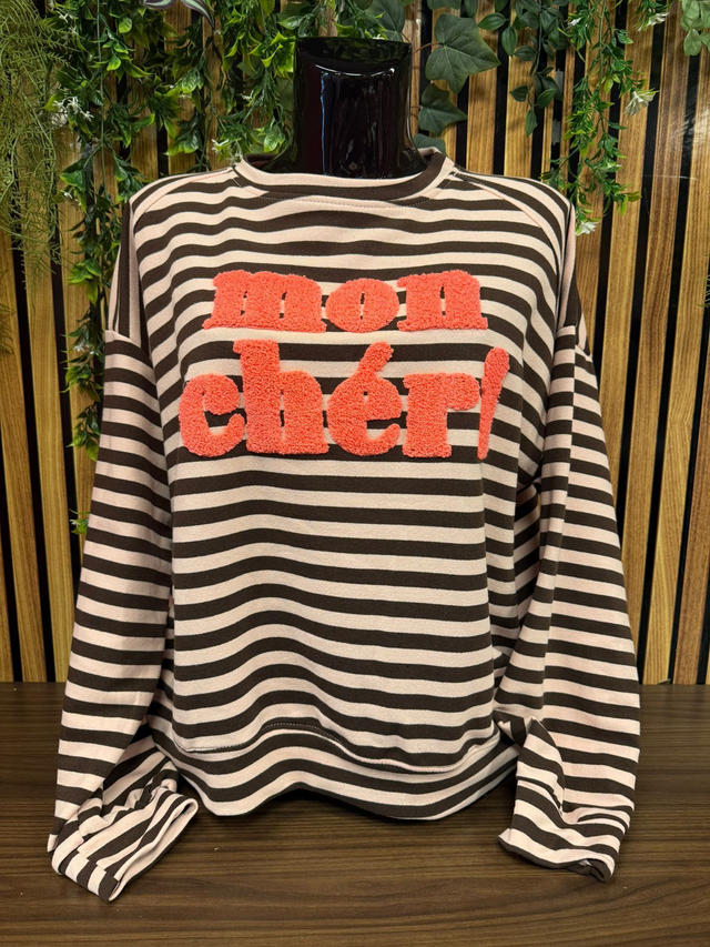 Sweater mon chéri - roze/bruin