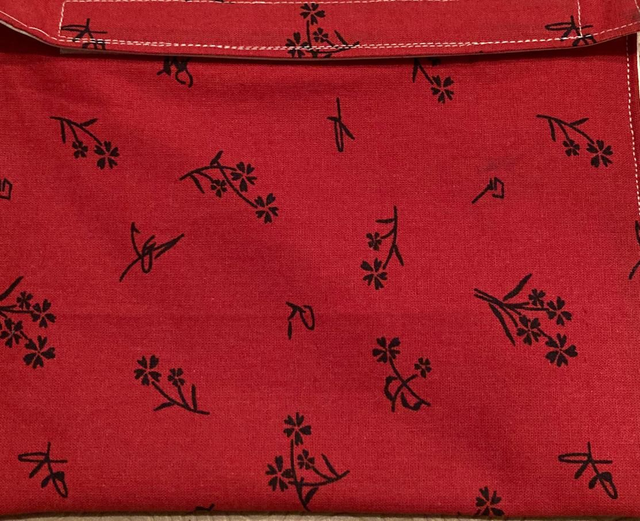 Reusable Snack Bag (Rust / Navy flowers)