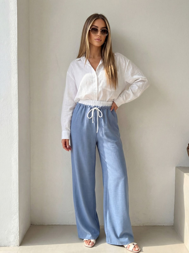 Pantalon contrasté