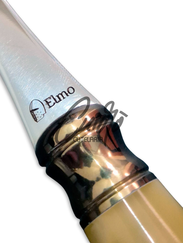 Garfo Churrasco Elmo Cabo Madeira e Resina 8 Polegadas