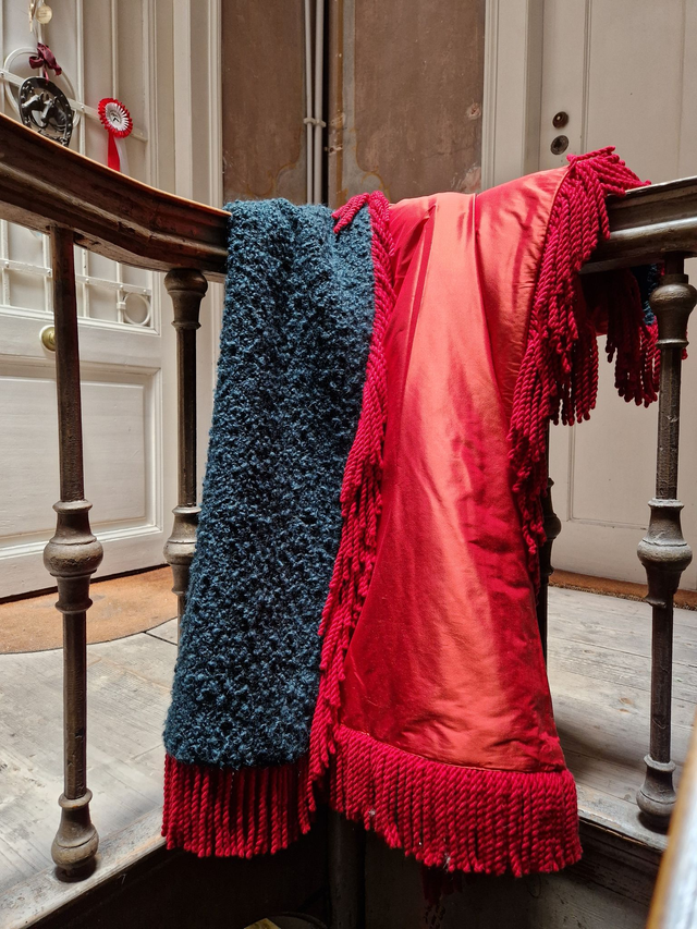 A Pierre Frey plaid throw double face boucle silk fabric home decor luxury house decoration plaid reversibile 