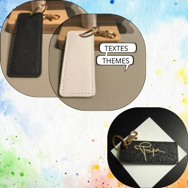 Porte-clés simili cuir noir