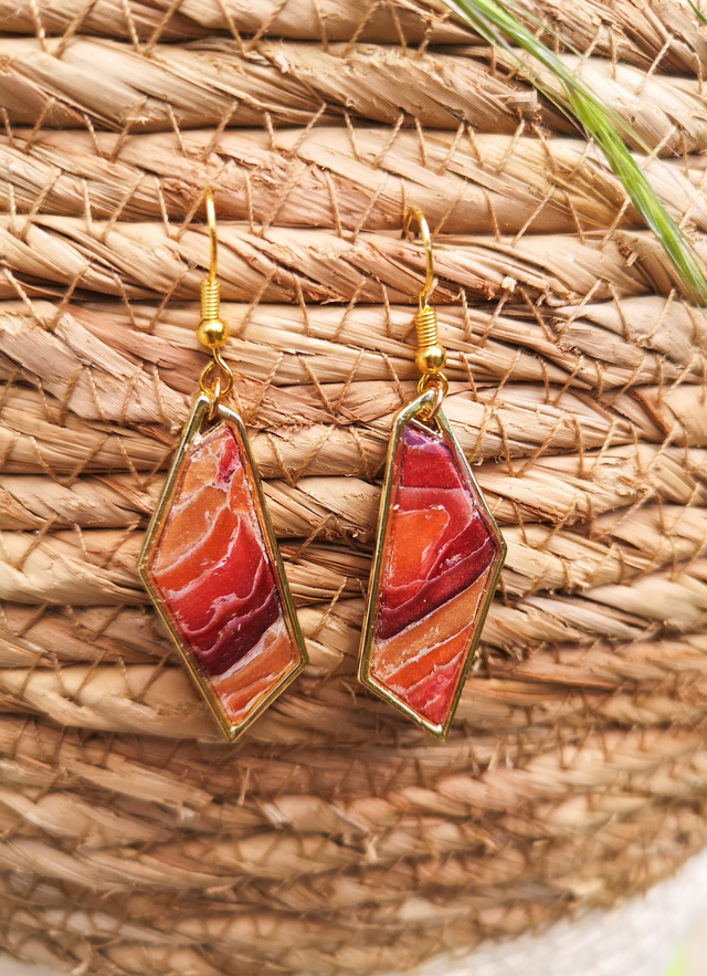 Collection Les Pierres Agate Pourpre - Boucles d&#039;oreilles Brianne