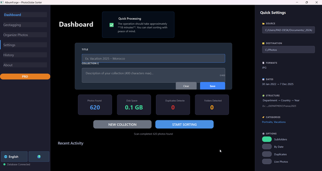 AlbumForge | PhotoGlobe Sorter - A lightweight DAM for real people