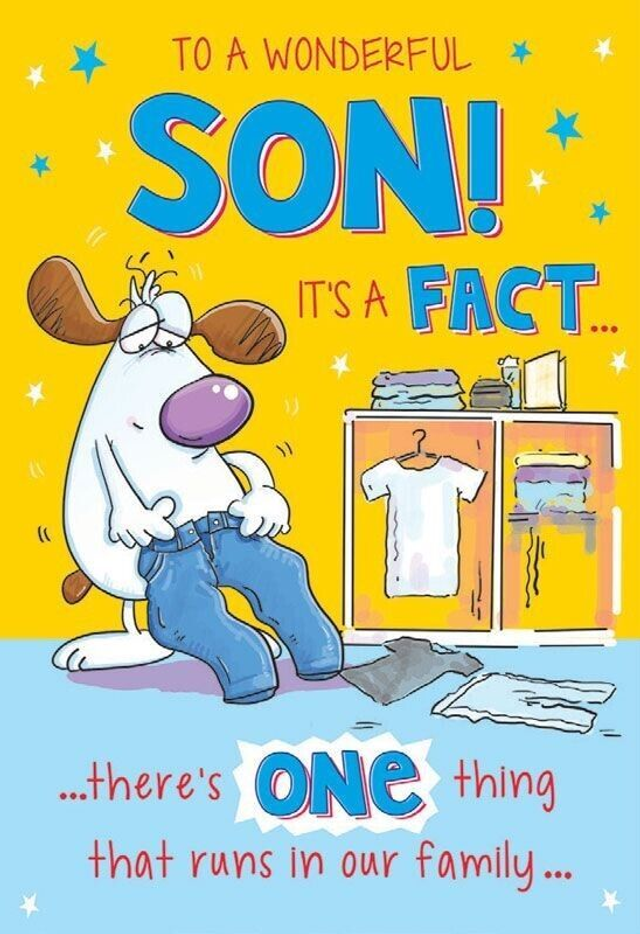Son Birthday Card. Humor Cheeky Novelty Joke