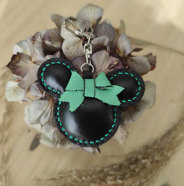 Porte clés Souris en cuir 