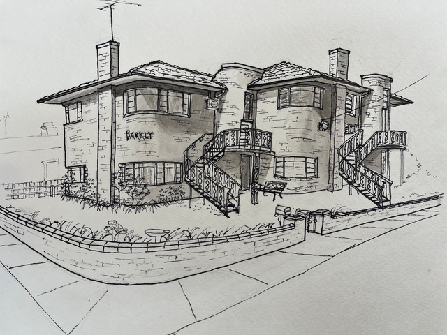 18. North Fitzroy Art Deco Apartments (B&amp;W) - framed