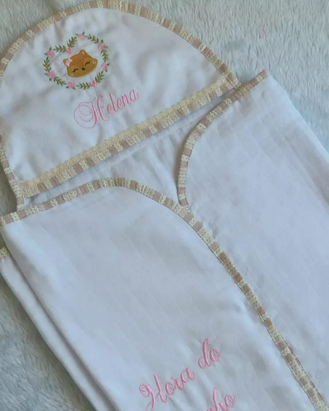 Toalha fralda com capuz 