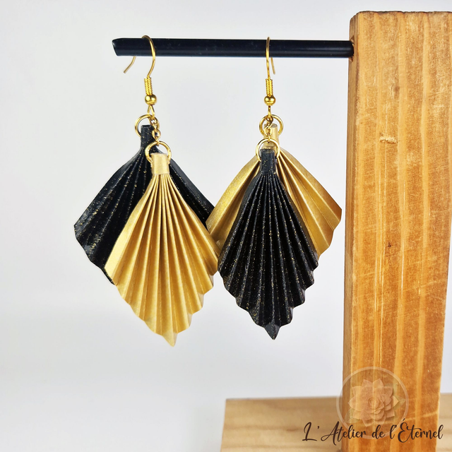 Boucles d'oreilles Losange Duo - doré