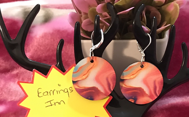 Blue Wood Earrings- Mixed - MWD93