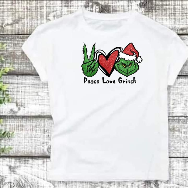 Peace Love Grinch Xmas T Shirt