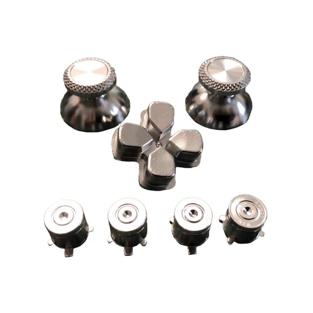 PS5 Controller Aluminium Metal Joystick Buttons D-Pad &amp; Caps Silver