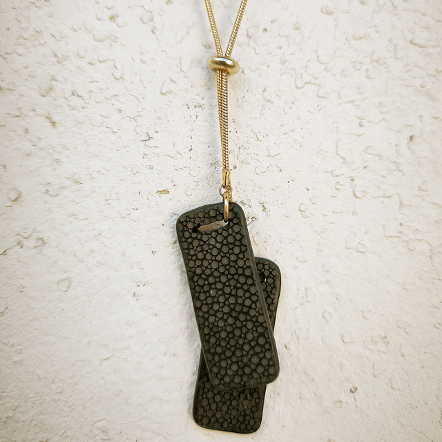 Collier Cravate Nofy  "Les Jumelles" Galuchat