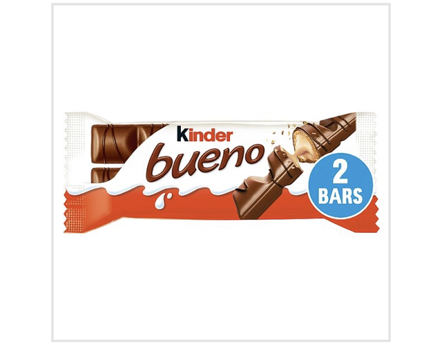 Kinder Bueno Milk Chocolate and Hazelnuts Single Bar 2 Finger x 21.5g (43g)
