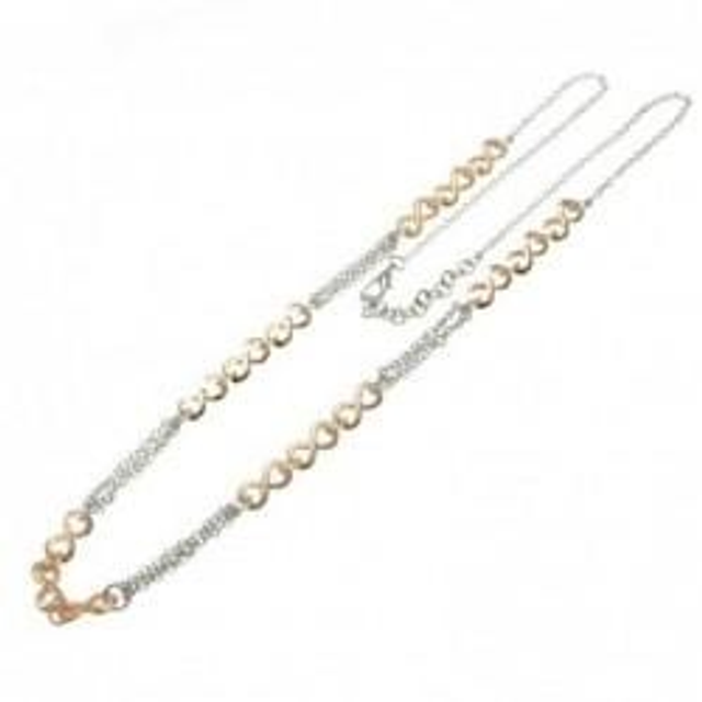 Collana lunga in bronzo bianco multi filo con elementi a infinito 