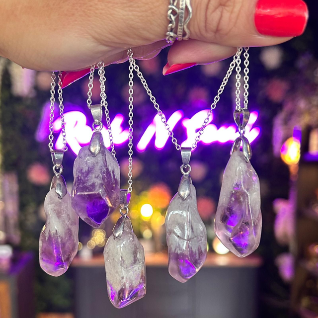 Amethyst Polished Point Necklace