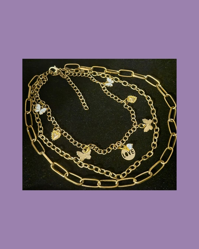 Gold Chained - 3 Tier Charm Necklace