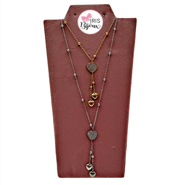 Collana con cuoricini pendenti 