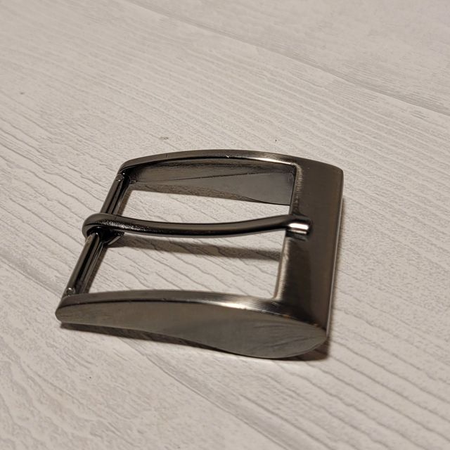 Gürtelschnalle Glanz Schwarz gebürstet 39mm