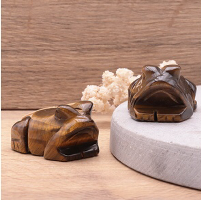 Grenouille porte bonheur Oeil du tigre