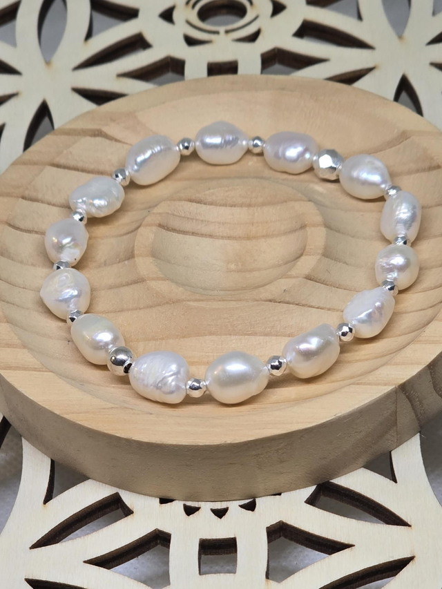 Bracelet Perle de culture d'eau douce Irrégulière 0,8 cm