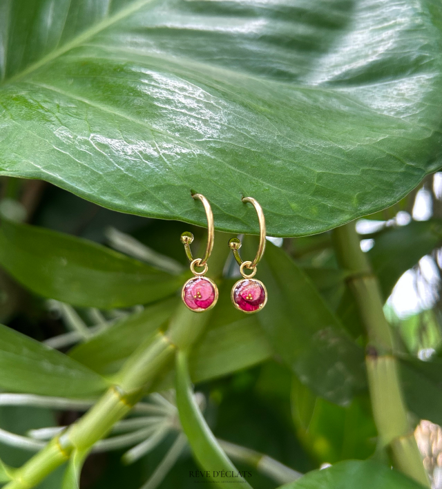Boucles d'oreilles - Fleurs de bougainvillier