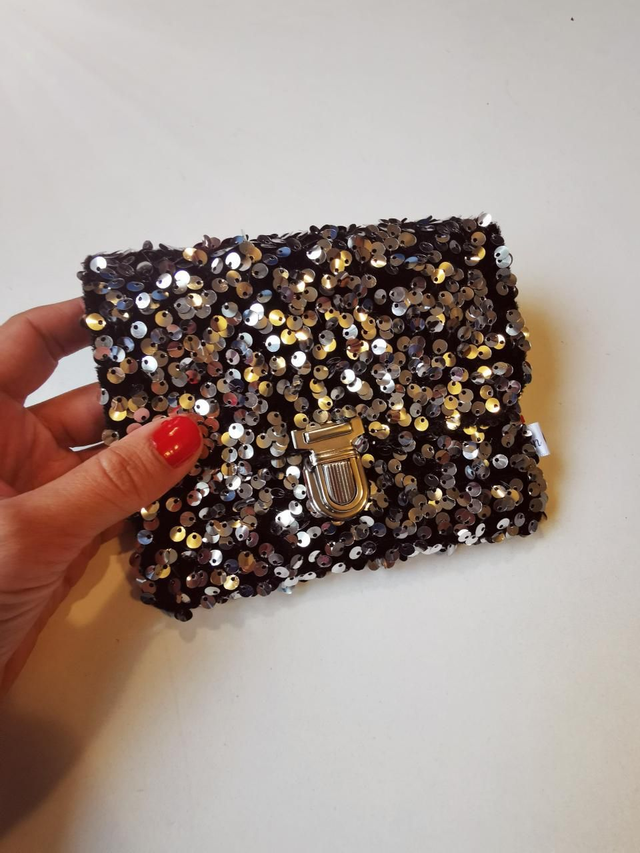 Portefeuille JIMMY sequin argent 