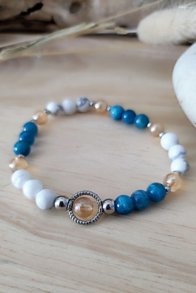 Bracelet Apatite et Howlite