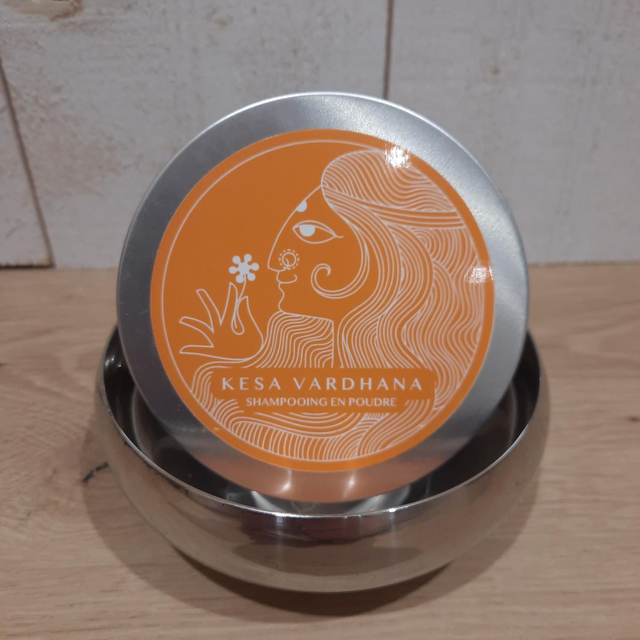 Shampooing poudre Kesa Vardhana + bol inox