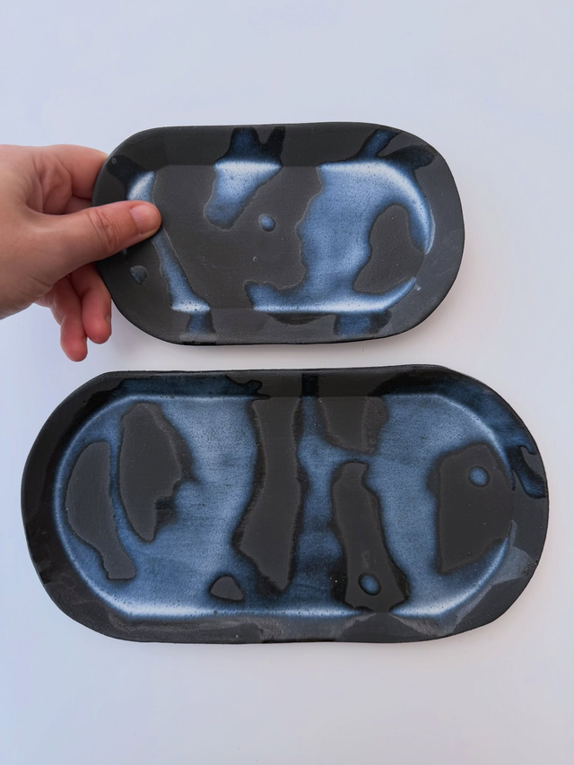 Midnight Tide Oval Trays (Set of 2)