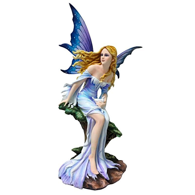 Fée grande - Blonde sur tronc d'arbre