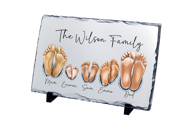 Family feet Personalised Slate Tile