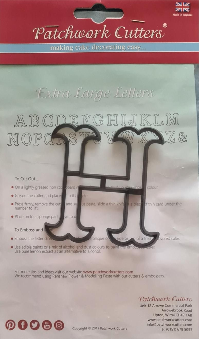 Patchwork Cutters Marion Frost Extra Large Letters H