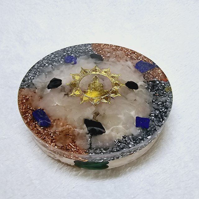 Orgonite plateau circulaire  chakra bouddha