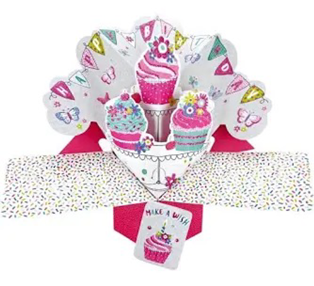 Cupcake make a wish pop out card