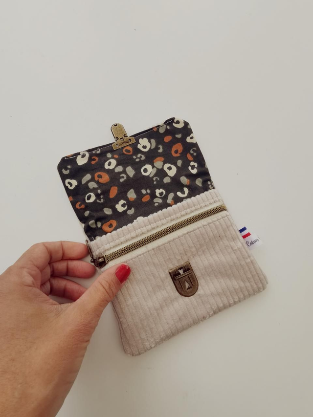 Portefeuille JIMMY velour crème 