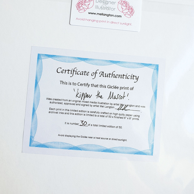 Kipper The Tortoise Mascot Limited Edition Giclée